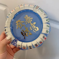 AOOKMIYA ART+ Creative Gifts DIY personalized customization Mahjong large size ashtray Drop glue finished product handmade fortune creative gift bedroom