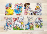 AOOKMIYA Plastic aida Cross Stitch Kit Package Needlework Counted Cross-Stitching Kits Embroidery refrigerator magnet animals styles