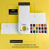 AOOKMIYA Empty Watercolor Palette18 Grid Watercolor Paint Toning Box Portable Foldable Travel Painting Acuarelas Artist's Art Supplies