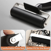 AOOKMIYA 2pcs Rubber Roller Brayer Rollers Hard Rubber 4/2.2 Inch for Ink,Stamping Texture Craft,for Printmaking,Painting,Crafting