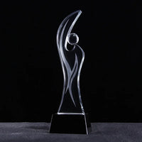 AOOKMIYA Customized Transparent Crystal Trophy, Five-Star, Creative Awards Ceremony, Competition Event, Craft Gift, Home Decorations, 1Pc