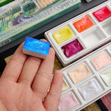 AOOKMIYA Russian White Night New Pearl Watercolor Paint 8-Color Full Block Set Shining Artist Solid Paint Beginner Drawing Art Supplies