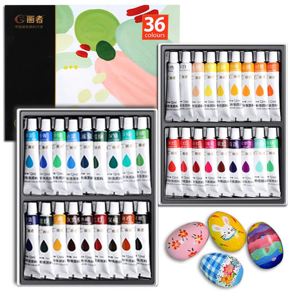 AOOKMIYA Gouache Paint Set 36 Colors 12mL/0.4oz Tubes,Rich Coverage,Series for Canvas,Paper,DIY Projects,Perfect for Artist and Adults