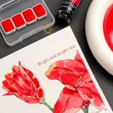 AOOKMIYA Bright Red Series 4-color Watercolor Pigment Subpackage 0.3ML/5ML Chinese Red Portable Watercolor Master Painting Art Supplies