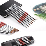 AOOKMIYA Portable Stainless Steel Watercolor Brush 5pcs Set Round Head Detachable Pocket Pen Hook Line Travel Painting Art Supplies