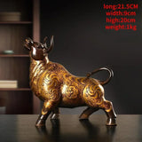 Feng Shui High Quality Copper Animal Cow Ornament Painted Home Office Desktop Decor