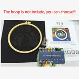 AOOKMIYA Cute Dancing Frog Flower Embroidery Kit Cross Stitch Kit with Instructions Needles Thread Kit for Craft Gift Home Decor