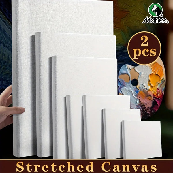 AOOKMIYA Marie's 2 Pack 8 Sizes Blank Stretched Canvas Bulk White Prepared Mini Framed Boards for Painting,Drawing,Oil,Acrylic,Tempera