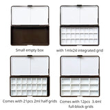 AOOKMIYA Empty Palette Watercolor Pigment Plastic Packaging Box 24/48 Grid Watercolor Storage Box Student Paint Pallet Art Supplies