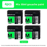 MIYA HIMI Jelly Pigment Single 30ml Gouache Pigment 56 Colors Beginners Try Supplement Replacement Training Art Gouache Pigment