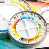 AOOKMIYA French Pebeo Solid Watercolor Paint 12/24 Colors Tin Box Set Comes with Palette Artist Travel Portable Painting Art Supplies