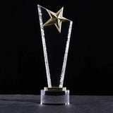 AOOKMIYA Customized Transparent Crystal Trophy, Five-Star, Creative Awards Ceremony, Competition Event, Craft Gift, Home Decorations, 1Pc
