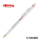 Rotring 800 Mechanical Pencil, 0.7 mm,0.5mm Silver Metal Barrel /Black Hexagonal Grip Easier Holding and Prevents Sliding