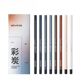 AOOKMIYA Colored Charcoal Pencil 8-color Set Bold Sketch Charcoal Art Student Hand-painted Soft Charcoal Painting Pencil Art Supplies