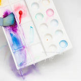 AOOKMIYA Ceramic Palette 22 Holes Rectangular Watercolor Paint Palette White Porcelain Easy To Clean Gouache Painting Art Supplies