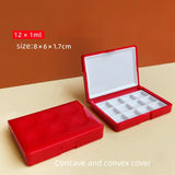 AOOKMIYA Empty Watercolor Palette Portable Watercolor Paint Box 12/24 Grid Red Student Travel Painting Paint Tray Art Supplies