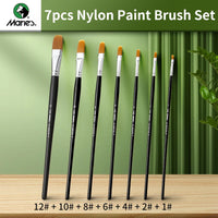 AOOKMIYA Marie's Paint Brushes Set,7pcs Nylon Hair Fibert Paintbrushes for Oil,Acrylic,Gouache,Rocks,Watercolor,Crafts,Models,Canvas