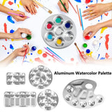 Metal Hand Drawn Watercolor Palette 6/10/12 Wells Circular/Rectangular Painting Color Palette Mixing Paint Tray Art Supplies