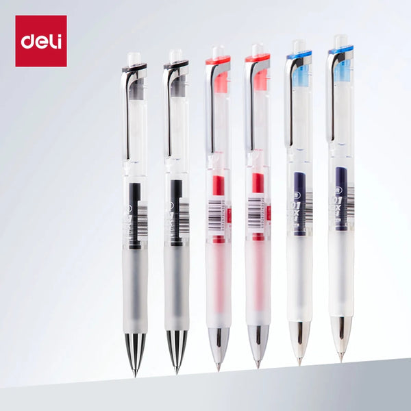 Deli 4/6/8pcs 0.5mm Black Red Blue Ink Gel Pen Stationery For Writing School Supplies Office Supplies Signing Pen Exam Pen Gift