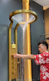 Tiktok Trend  Popular  Design Rainfall Waterfall Shower Head Black Brushed Silver Wall Mounted Rain Sprinkler Shower Set Panel