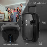 Christmas.Pyle Karaoke Portable PA Speaker System - 1600W Active Powered Bluetooth Compatible Speaker, Rechargeable Battery