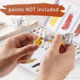 Metal Water Color Tin Box with 52 Empty Half Pans and Fold-out Mixing Painting Tray-Portable Travel Watercolor Palette