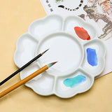 AOOKMIYA Plum Blossom Ceramic Palette Mixed Color Pigment Palette Round Ceramic Tray for Watercolor Gouache Painting Art Supplies