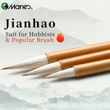 AOOKMIYA Marie's 3 pcs Jianhao Chinese Calligraphy Brush Set, Traditional Writing Watercolor Brush Ink Pen Kit for Small Regular Script,