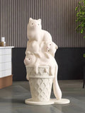 AOOKMIYA ART+ Creative Gifts Home Decor Ice Cream Cat  Statue Floor Decoration Nordic Living Room Creative Large Animal Sculpture Ornaments Housewarming Gift