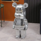 50/80cm Plating Bear Figure Aesthetic Violent Bear Statue Large Sculpture Figurine Luxury Livingroom Decoration Home Ornament