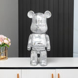 AOOKMIYA 80cm Flash Bear Figurine Giant Disco Mirror Bear Statue Large Interior Sculpture Luxury Livingroom Decoration Home Ornament