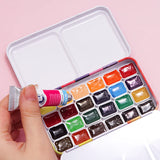 AOOKMIYA Van Gogh Netherlands 24/40 Color Solid Watercolor Paint Trial Pack 0.5/1ml Mini Pack Acuarela Artist Painting Art Supplies