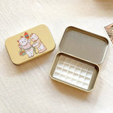 AOOKMIYA Portable Palette Watercolor Paint Repackaging Iron Box Paint Storage Box Nail Art Paint Tray Student Travel Art Supplies