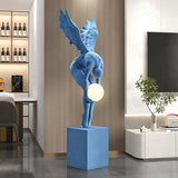 Creative Art Moon light Angel Sculpture with Ambient Lamp Large Luxury Figure Modern 150cm Home Living Room Decor Floor statue