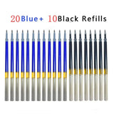 Press Erasable Gel Pen 0.5mm Large Capacity Erasable Refill Replaceable Rods Washable Handle School Office Supplies Stationery