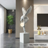Creative Art Moon light Angel Sculpture with Ambient Lamp Large Luxury Figure Modern 150cm Home Living Room Decor Floor statue