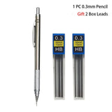 Mechanical Pencil Set 0.3 0.5 0.7 0.9 1.3 2.0mm Full Metal Art Drawing Painting Automatic Pencil Office School Supply Stationery