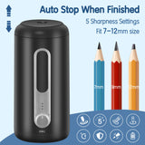 AOOKMIYA Deli Electric Pencil Sharpener for Colored Pencils 7-12mm, Fully Automatic Pencil Sharpener, Auto in & Out, Large Pencils/Office
