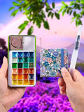 National Style Series 24 Color Solid Watercolor Box Painting Board Color Mixing Small Picture Book Set Student Painting Supplies