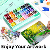 1pc 24 Colors Gouache Paints Set 30ml/1.01oz,Rich Color,Strong Coverage for Paper,Ceramic,Stone,Eggs for Adults,Artists