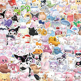 100PCS Stickers Cute Cinnamoroll Kuromi My Melody Sticker For Laptop Phone Case Girls Sanrio My Melody Anime Stickers