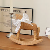 AOOKMIYA ART+ Creative Gifts Creative Hand Carved Wooden Horse Series Retro Style Rocking Horse Desktop Decoration Ornament for Friends Commemorative Gift