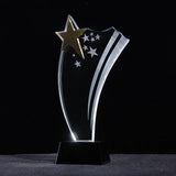 AOOKMIYA Customized Transparent Crystal Trophy, Five-Star, Creative Awards Ceremony, Competition Event, Craft Gift, Home Decorations, 1Pc