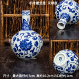 Hand-painted Blue and White Porcelain Bottle, Ceramic Ornament, Mini Vase, Appreciation Bottle, Gift