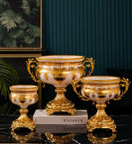 AOOKMIYA Wholesale Uzbek Kazak Skidki Bagima Home Decor Fruit Bowl European Porcelain Idishlar Gold Pattern   Craft Glass