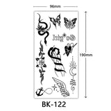 AOOKMIYA Waterproof Flower Temporary Tattoos for Women Black Floral Tattoo Stickers for Hand Arm Body Disposable Fake Tattoo Body Art