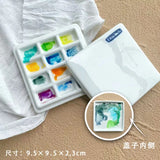 AOOKMIYA Ceramic Watercolor Palette Square/rectangular Color Mixing Palette Easy To Clean Paint Pallet Painting Art Supplies