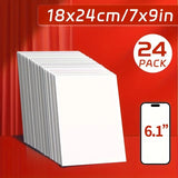 AOOKMIYA 24 Packs 7 x 9Inch Painting Canvas Panels Bulk,Art Blank White Canvas Boards for Acrylic,Gouache,Oil,Painting for Adults,Student