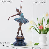 Bronze Ballet Dancer Sculptures Female Bronze Statue Ballerina Figurine Elegant Ballerinas Ornament Crafts For Home Decor Gift