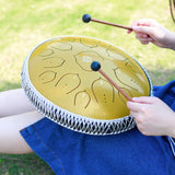 AOOKMIYA 14 Inches 15-tone Key Of D Steel Tongue Drum Zen Practitioner Tools Spiritual Sports Meditation Percussion Instrument With Parts AOOKMIYA.COM